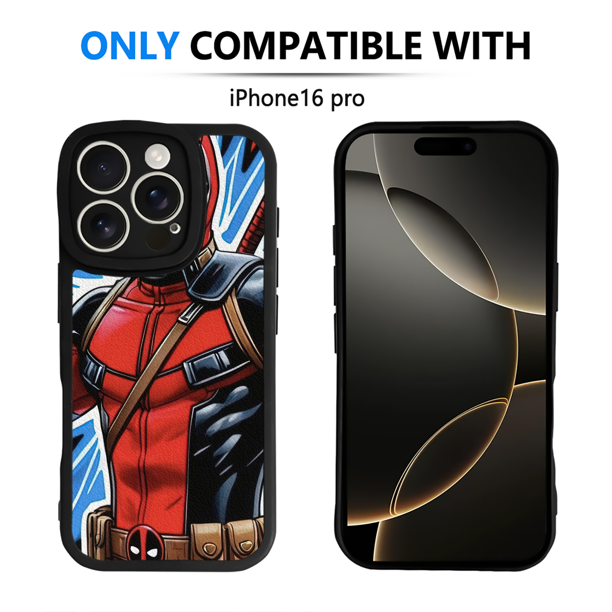 （画像用） Deadpool デッドプール 【iPhone 16シリーズ対応】シリコンスマホケース（レザー調） 材質：シリコン